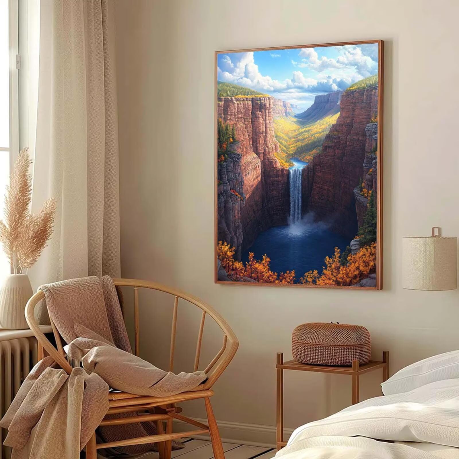 paysage Peinture Numero Adulte, Avec Pinceau and Acrylique 80x100cm j0-223 | Peinture par Numero Cascade-2, Activité Manuelle Adulte Débutants, Tableau Decoration Murale, Cadeau Femme, Sans Cadre