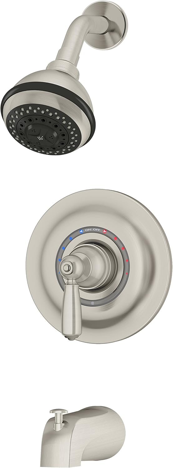 Symmons 4702-1.5-TRM Allura Single Handle 3-Spray Tub and Shower Faucet Trim in Polished Chrome - 1.5 GPM (Valve Not Included)
