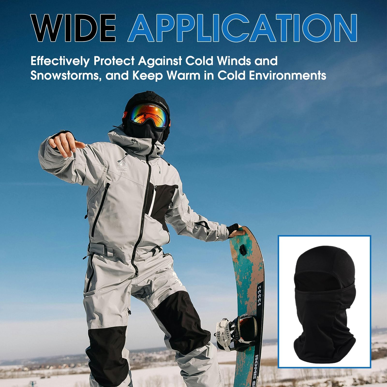 2 PCS Cagoule Moto Automne-Hiver Balaclava, Cagoule Masque de Ski Coupe-Vent Respirant Thermique Cagoules de Moto pour Vélo Ski Running Snowboard, pour Hommes et Femmes, Anti Poussiere