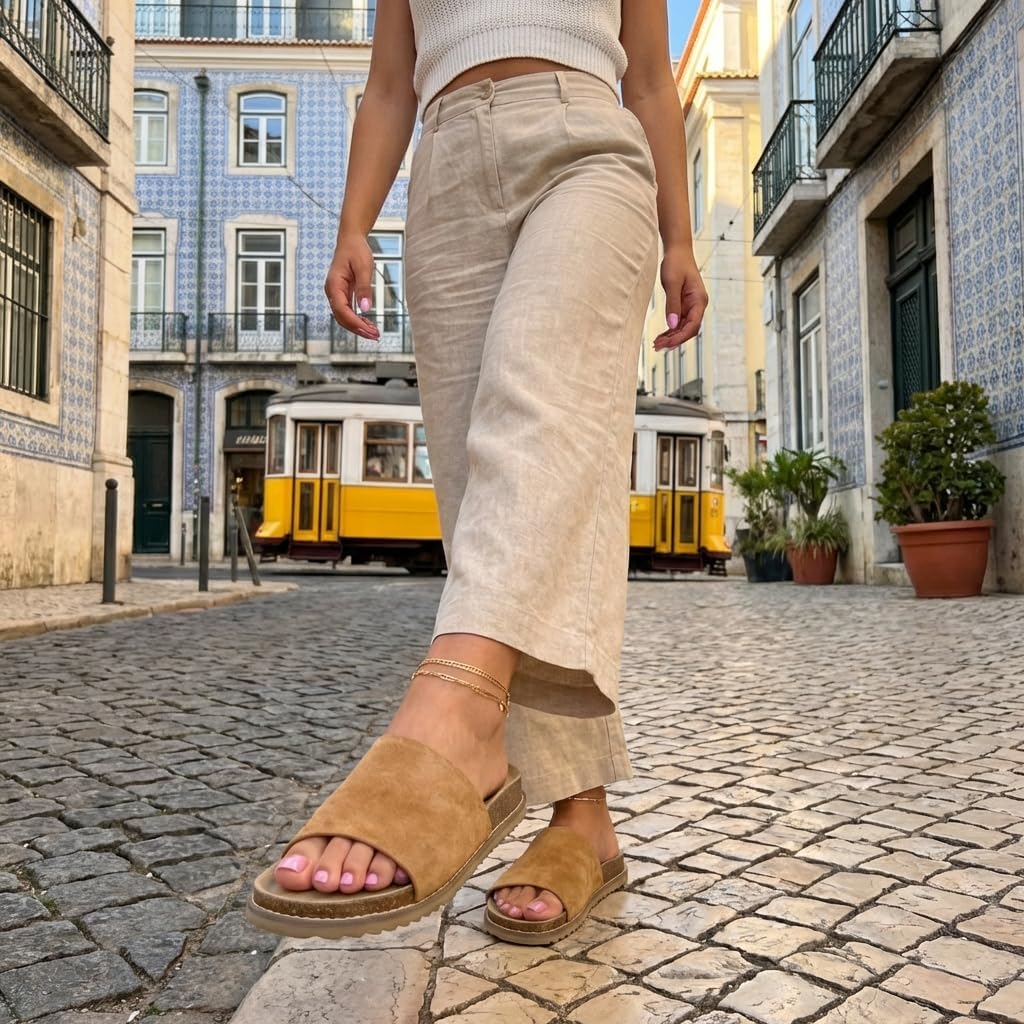 CUSHIONAIRE Women's Ritual Suede Arch Support Slide Sandals