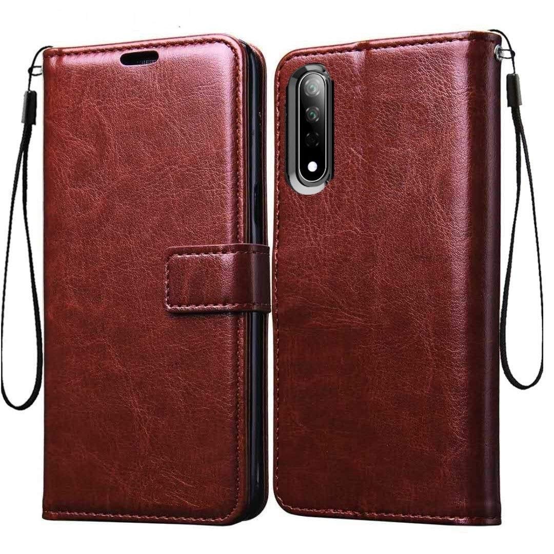 ClickAway Vintage Leather Flip Cover Case Compatible with Vivo Z1x | Inner TPU | Foldable Stand | Magnetic Closure | Wallet Card Slots - Brown CA10 (Please Check Your Phone Model Before Buying (B08RBXGS5W) Amazon Price History, Amazon Price Tracker