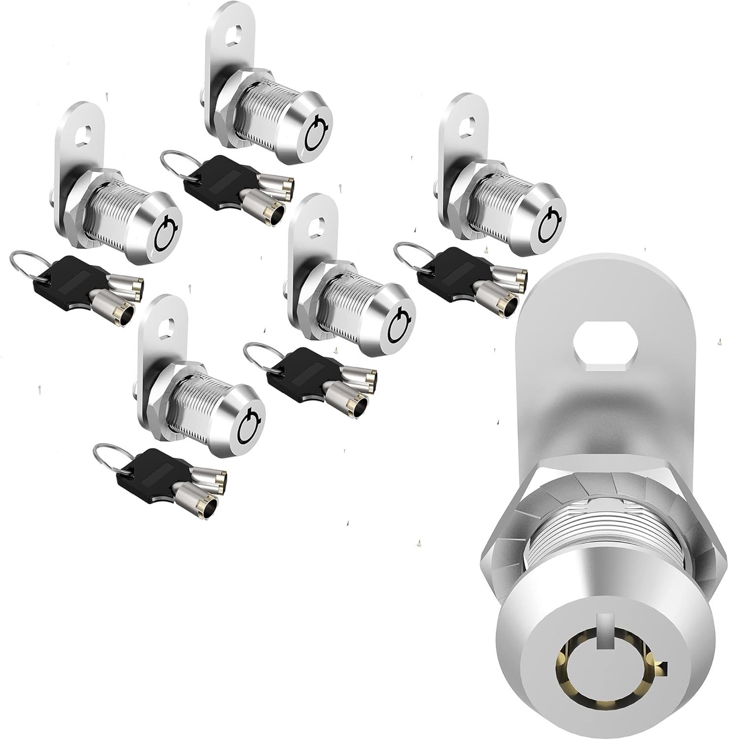 5 Pack Cam Locks Keyed Alike, 5/8" Locks with Keys, RV Storage Lock Secure