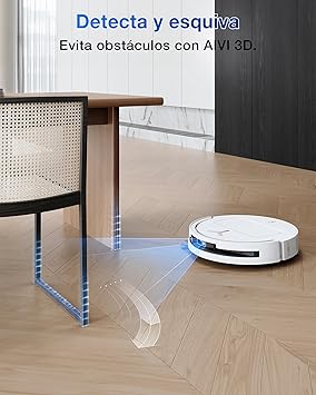 ECOVACS DEEBOT T50 Omni Robot Aspirador y mopa, 15.000Pa, Cepillo Lateral Extensible, ZeroTangle 2.0, estación Omni Todo en uno, mopa con Agua Caliente a 75℃ lultrafino de 81mm, Blanco3