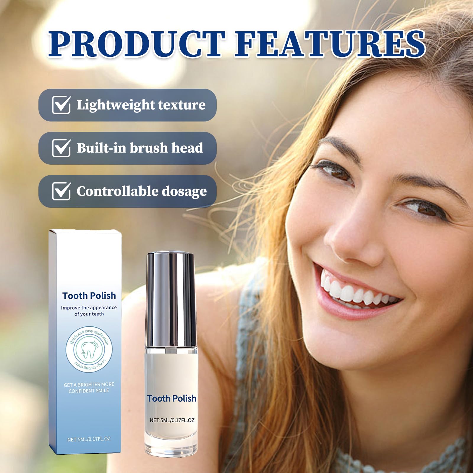 Smalto Per Denti Bianchi 5ml*2 - Tooth Paint, Formula Delicata Tooth Polish, Sbianca I Denti All'istante, Rimuove Le Macchie E Regala Un Sorriso Bianco E Naturalmente Radioso