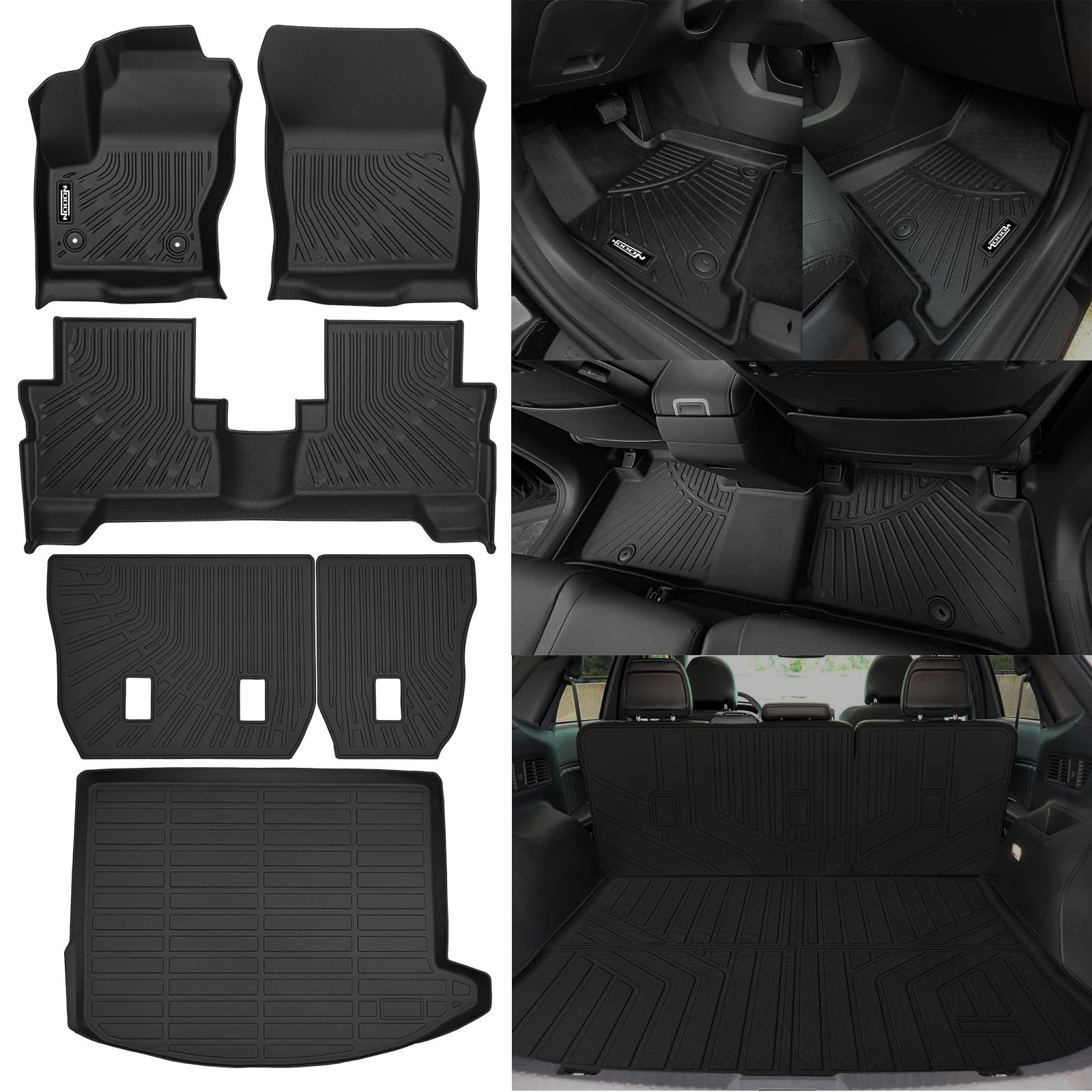 NQOQN All Weather Floor Mats for Ford Escape
