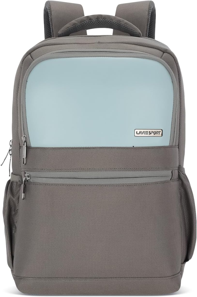Lavie Sport 45cm Pioneer 24 Litres Laptop Backpack with Trolley Sleeve For Men & Women|Vegan Leather|Office Travel Backpack|Front organizer|Bottle Holder|Fits upto 14" Laptop