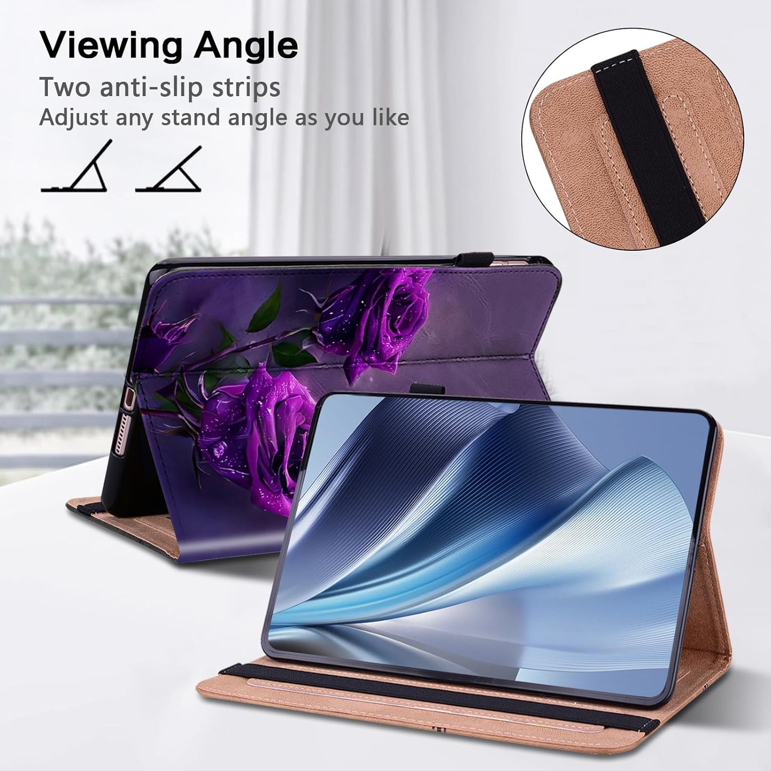 ALILANG Case for Amazon Fire Max 11 Tablet (13th Generation, 2023 Release) 11 inch, Lightweight Folio Shockproof Folding Stand Protective Cover for Fire Max 11 Tablet Case -Purple Rose