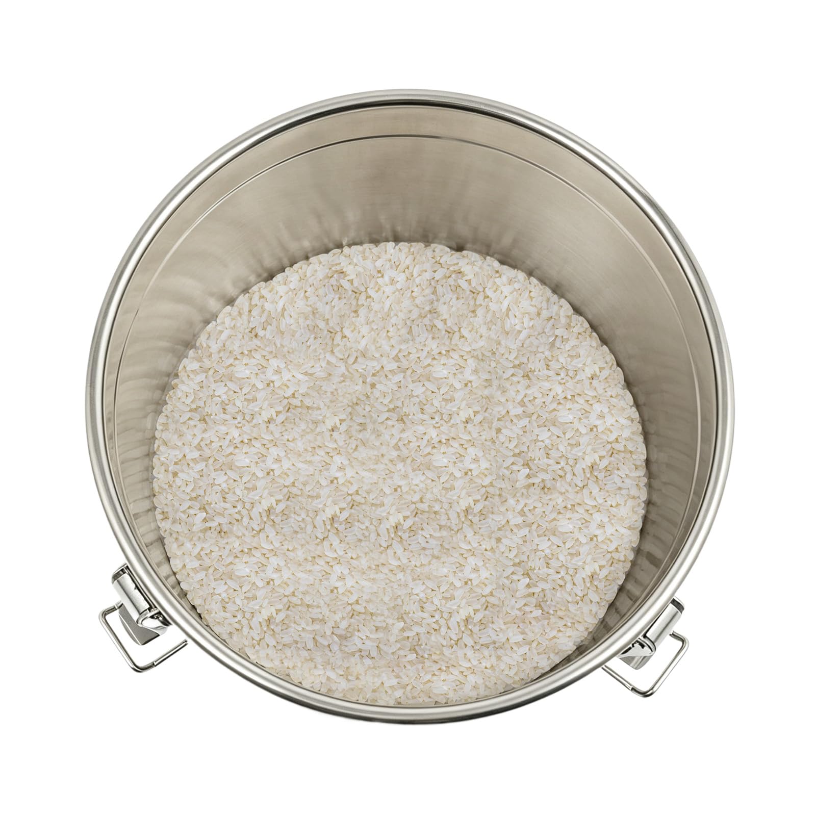 Contenitore per cereali in acciaio inox da 12 l, secchio alimentare | Bidone alimentare, secchio ermetico con coperchio, per conservare riso, farina e cereali