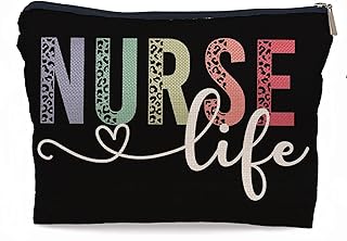 Nurse Life Nursing Leopard Makeup Bag Make up Cosmetic Bag Small Zipper Pouch,Nurse Appreciation Gift,Nurses Week Gift,Nursing Gift,Nurse Graduate Gifts