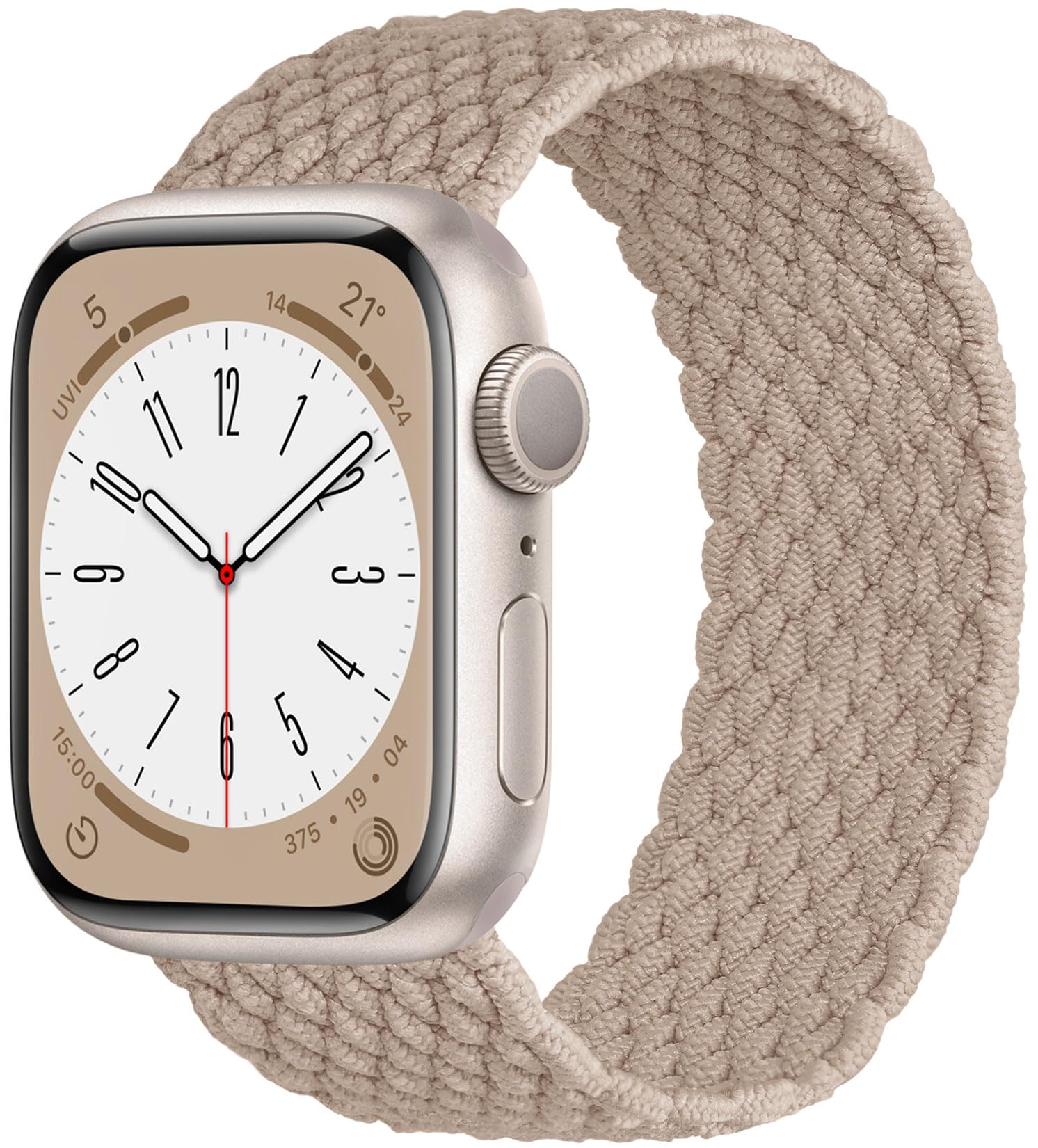 Elastic Band Compatible with Apple Watch Band Series 11/10 42mm, 9/8/7 41mm, 6/5/4 40mm for Women Men, Nylon Stretchy Braided Solo Loop Sport Strap for iWatch SE 1/2/3, S Starlight — view 21