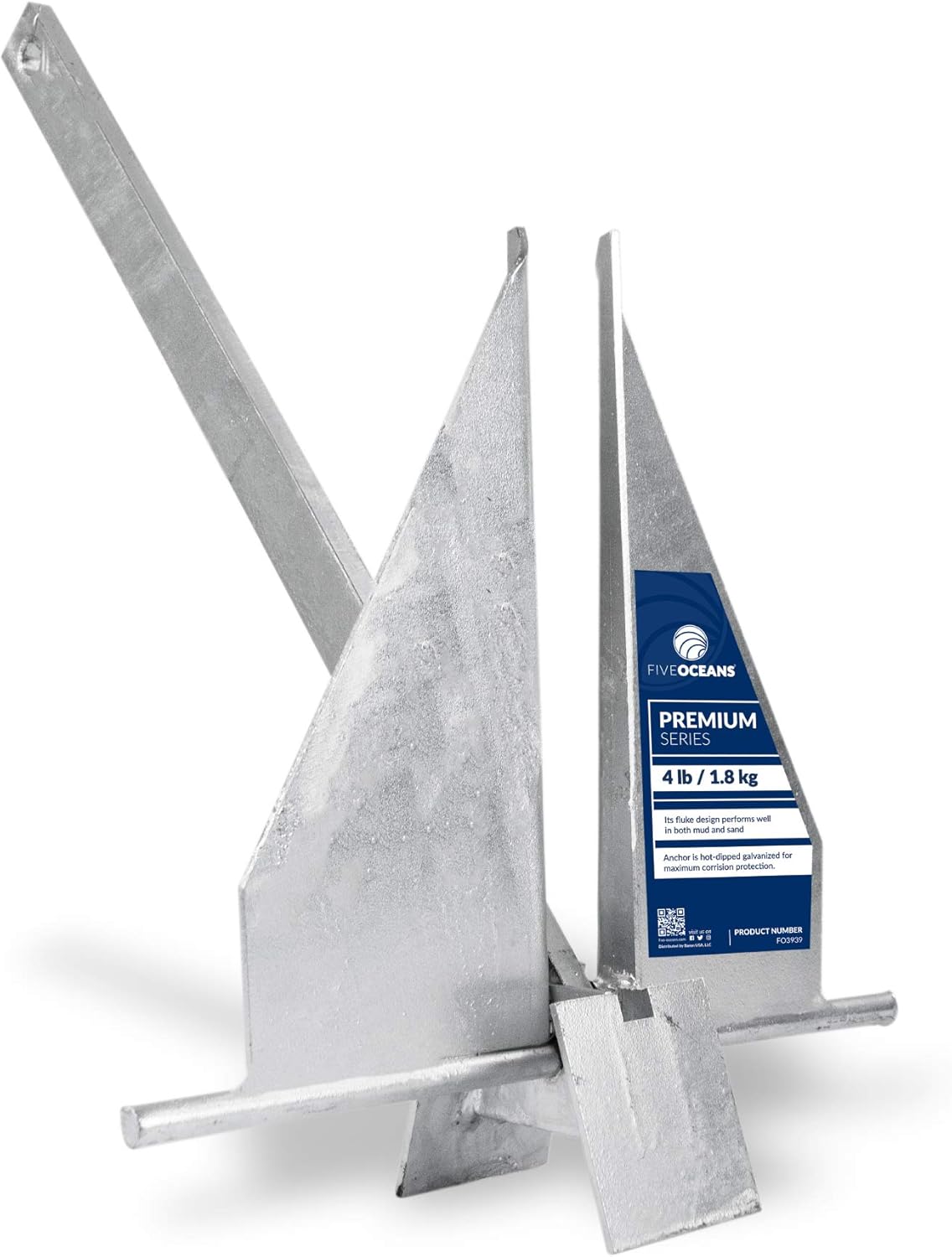 Five Oceans FO3939 Danforth Style Fluke Anchor, 4 Lb Hot Dipped Galvanized Steel Boat Anchor, for Kayak, Dinghies, Personal Watercraft, Paddleboards, Canoes, Inflatables, Small Boats : Sports & Outdoors