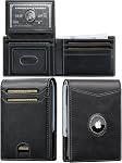 Portefeuille Slim avec porte-radar : Portefeuilles minimalistes avec 2 ID Fenêtre Air tag Wallet avec Poche en espèces - RFID Titulaire de carte de crédit en cuir - Cadeau pour le Père Maris Boyfriend à l'anniversaire pour homme