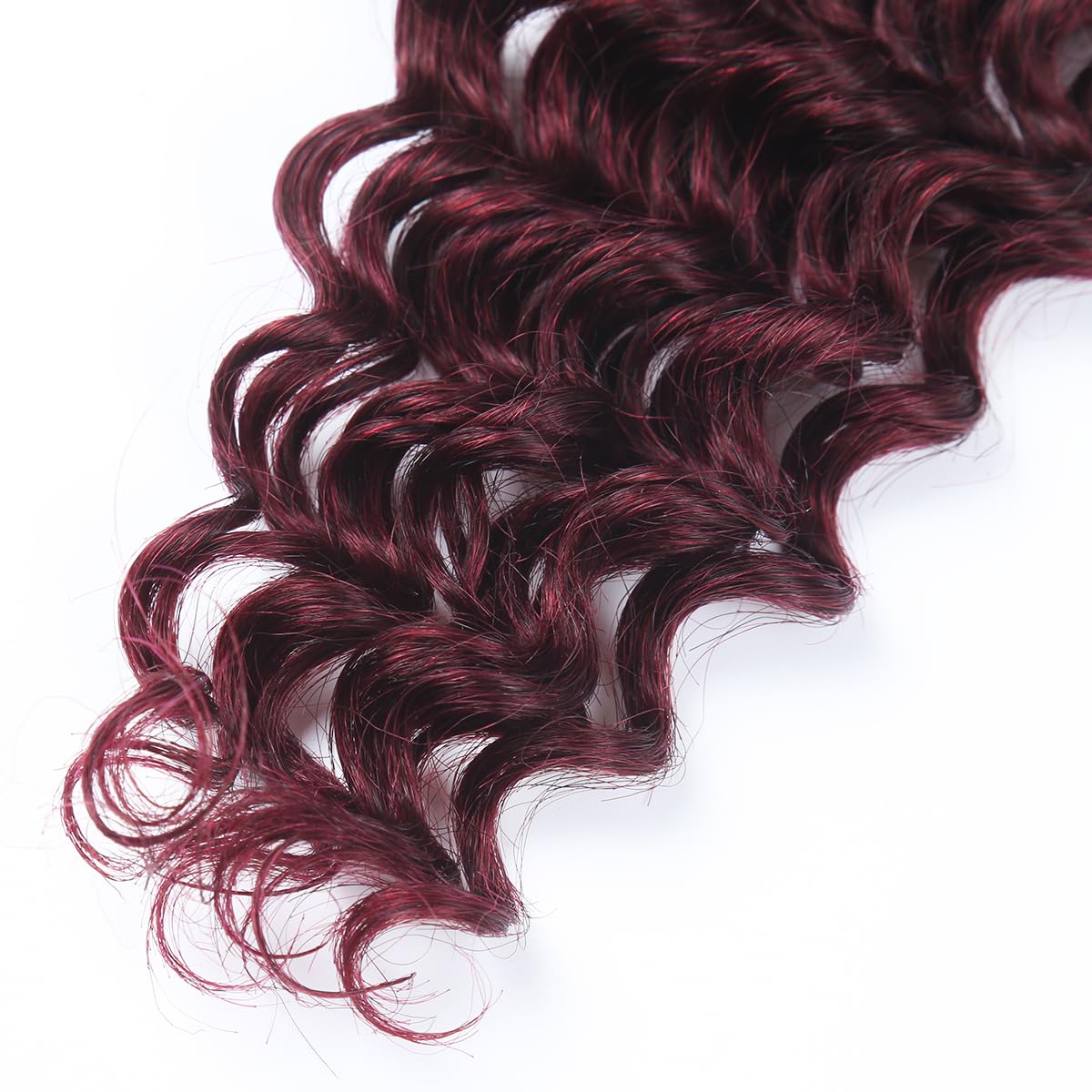 Menschliches Flechten Haar für Boho Flechten Burgund Deep Wave Bulk menschliches Haar für Flechten 45cm 18 Zoll #99j Curly menschliches Haar Flechten Keine Schussbündel für Frauen