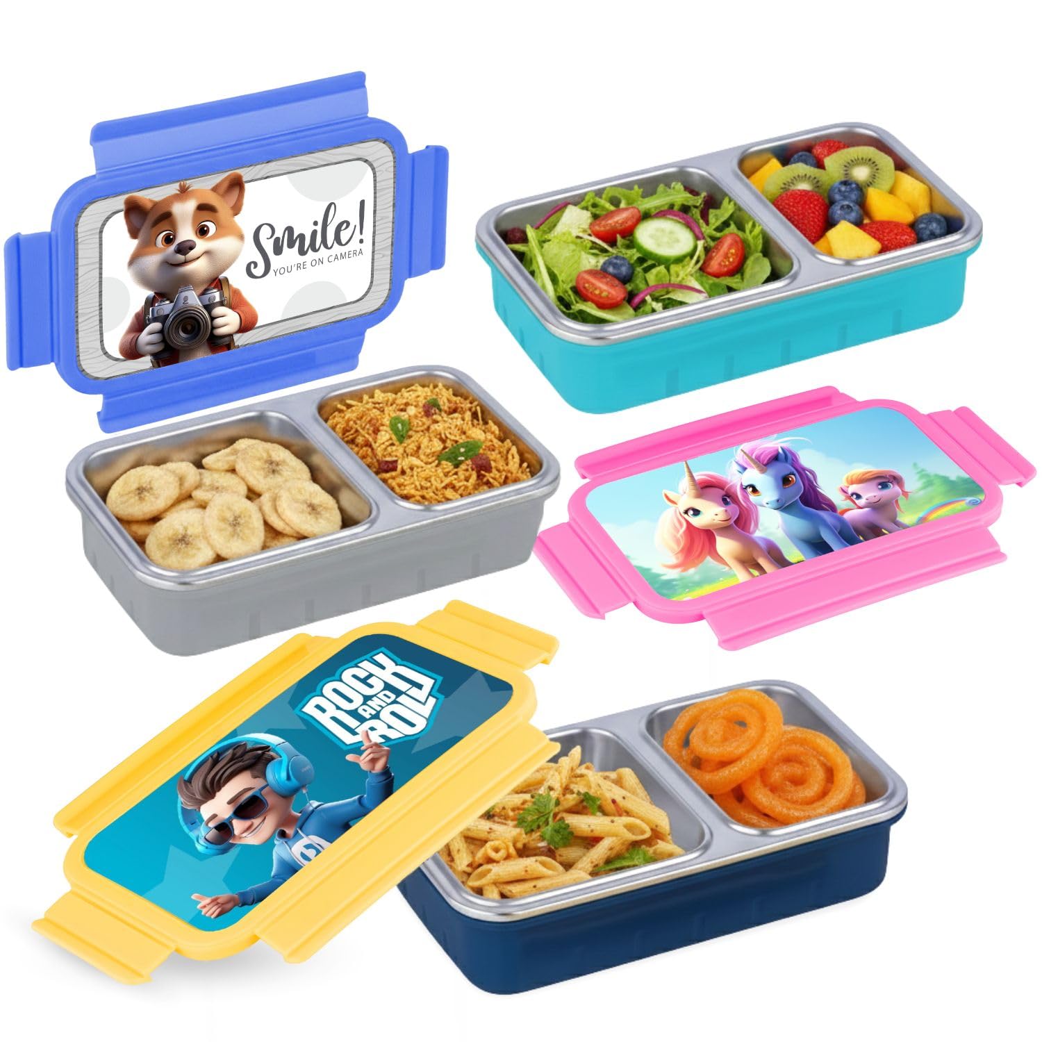 Kids Lunch Box - 4D Bento Stainless Steel -6