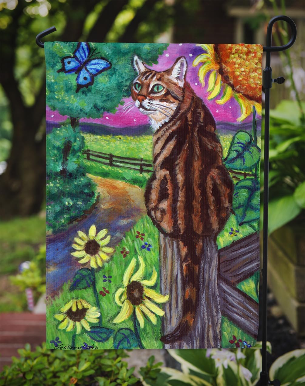 Caroline's Treasures 7425GF Bengal Cat Garden Flag Mailbox Flag Decorative Yard Flag Banner Outside Patio Artwork Yard Flower Beds, Garden Size, Multicolor