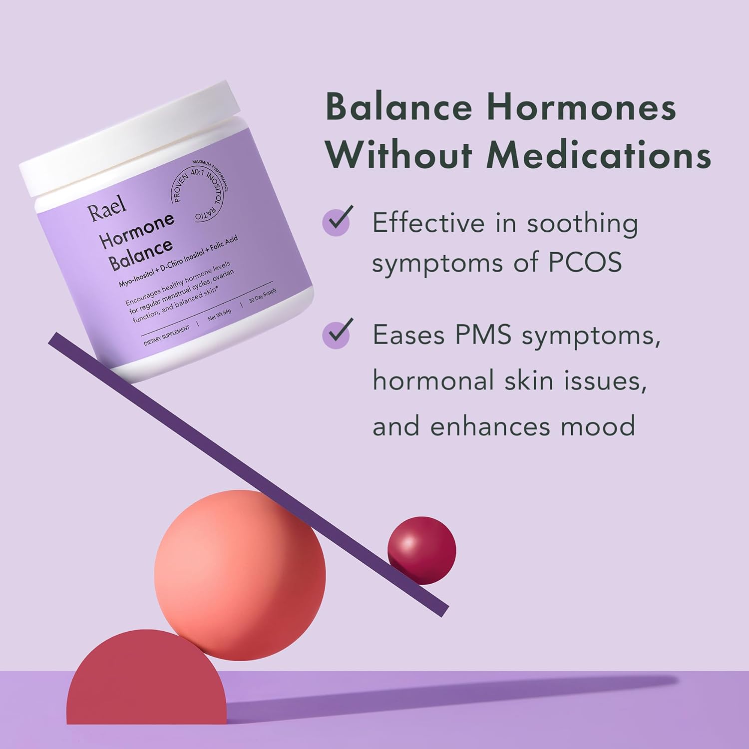 Rael Supplement for Women Bundle - Hormone Balance, Fertility & Ovarian Support (30 Day Supply) & Probiotics, Digestive Enzymes, Urinary Tract Health (30 Day Supply)