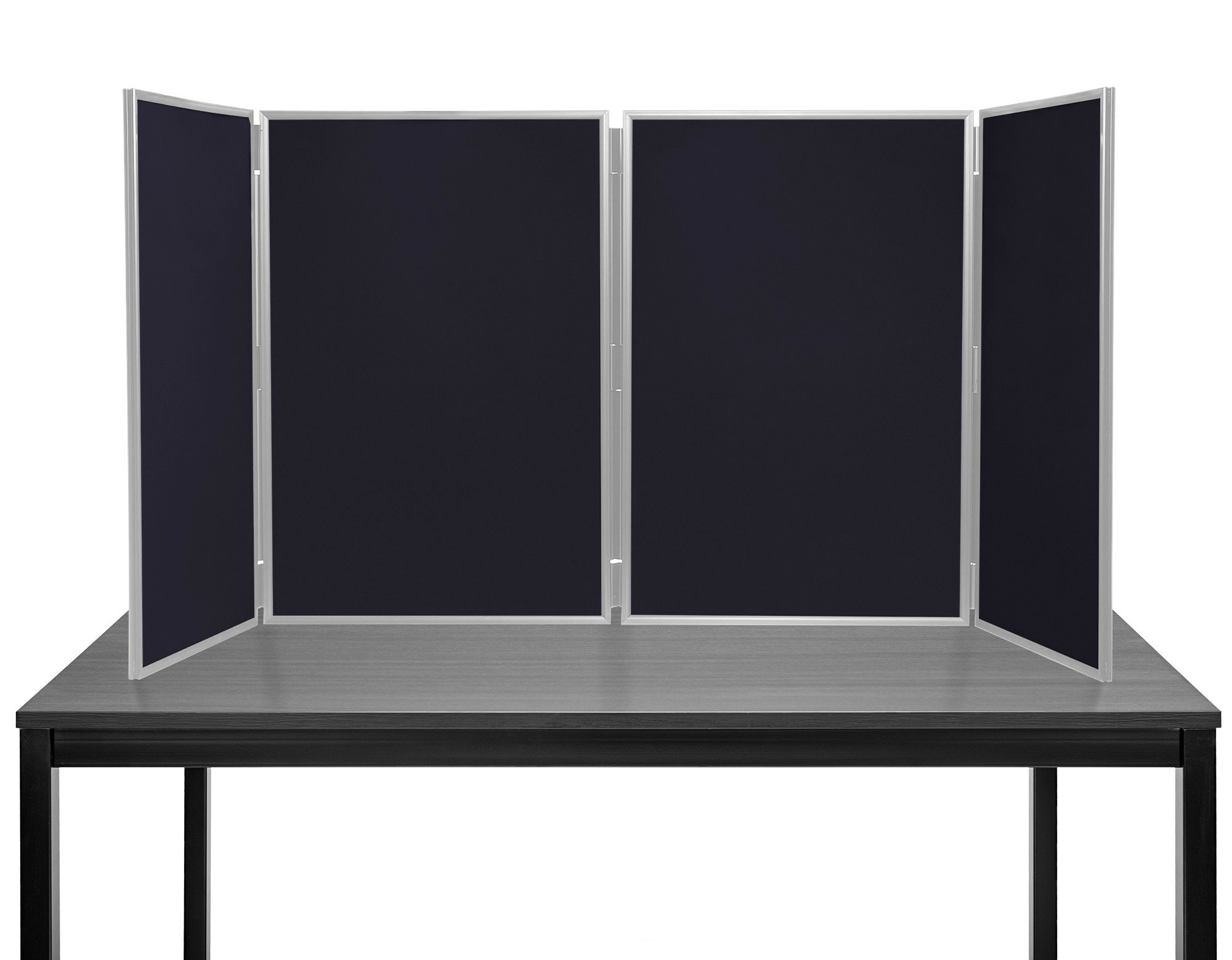 Panelwarehouse Folding Large Desktop Display Board Stand 4 Panel Maxi (Black with Grey Frame) - 11 Colours