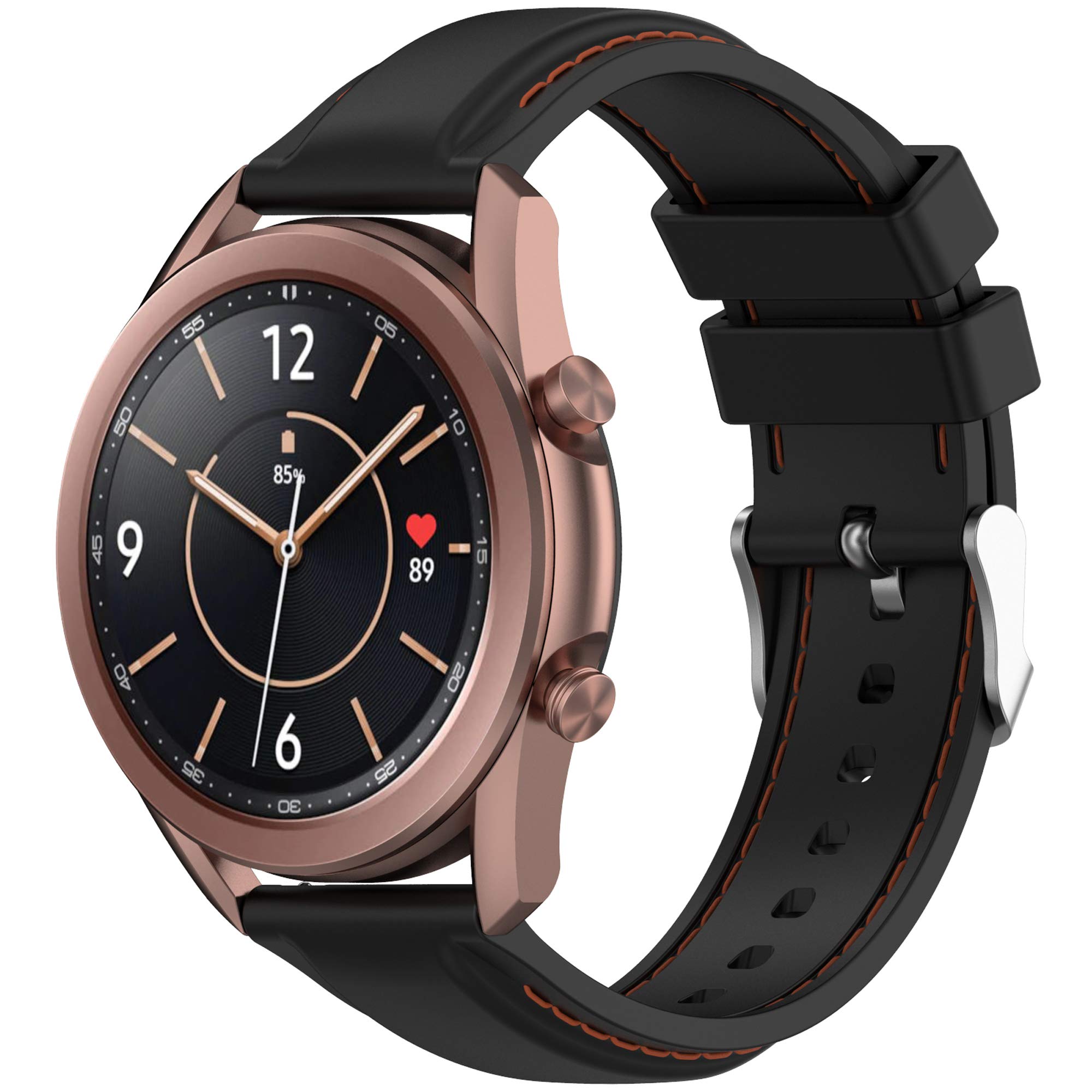 Silikonowe paski kompatybilne z zegarkiem Samsung Galaxy Watch 46 mmGear S3 Frontier, 22 mm, miękkie silikonowe paski zastępcze dla kobiet i mężczyzn (brązowo-szaro-niebieski)