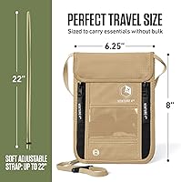 Vista 85 de Venture 4th bolsa de cuello de viaje con traba RFID, gris), V4-01-NP-GR