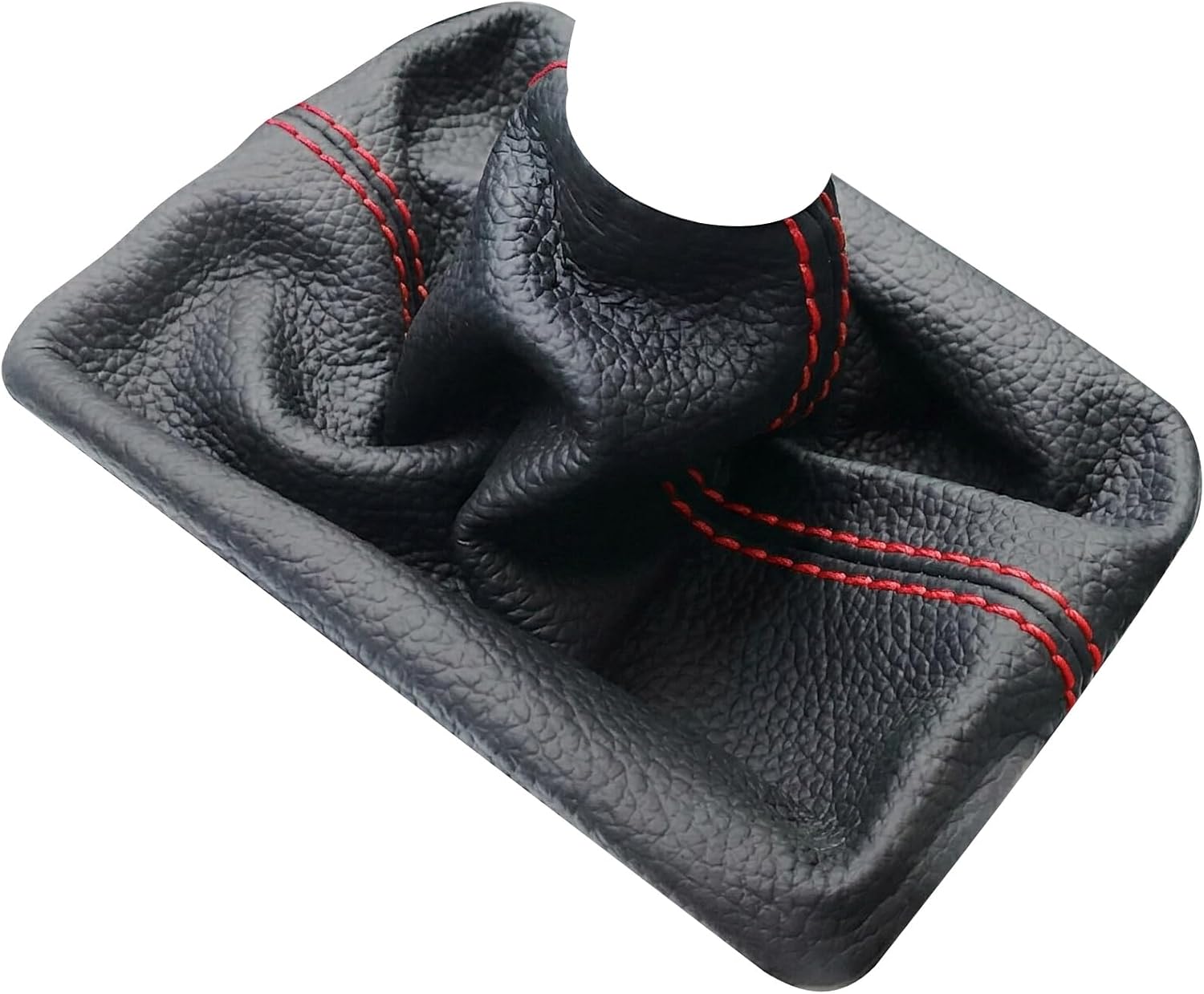 RedlineGoods Shift Boot Compatible with Honda Civic 2006-11. Tailor Made - not Universal. Genuine top-Grade Italian Black Leather with Red Thread
