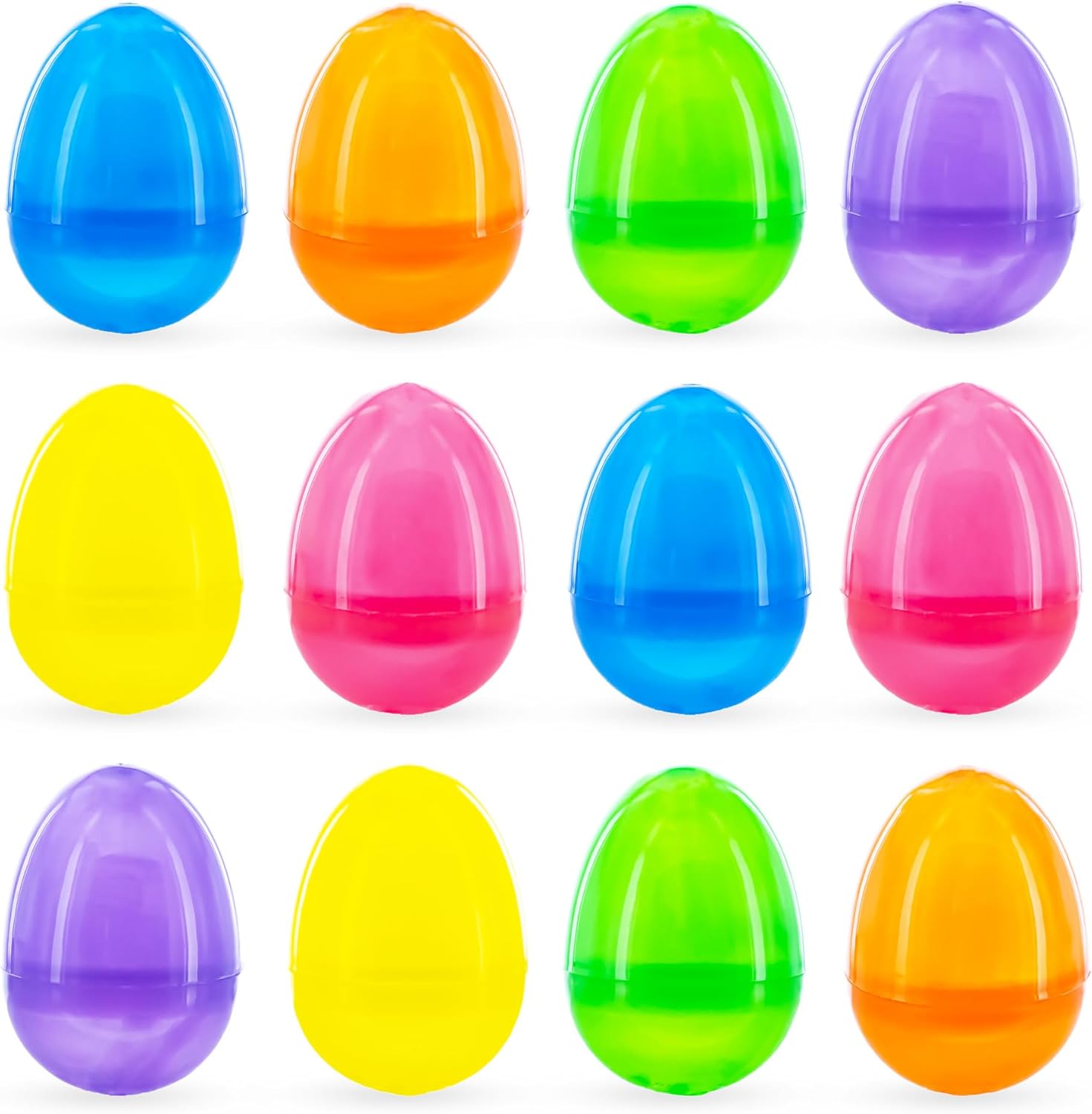 Set of 12 Iridescent Plastic Eggs 2.25 Inches