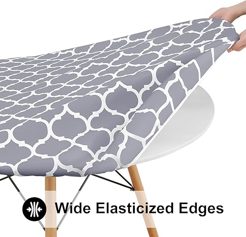 Miniatura 3 de Smiry Mantel Redondo para Pícnic, Cubiertas de Mesa Elásticas Impermeables Ajustadas para Mesas de 57" - 68", Manteles de Vinilo con Respaldo de