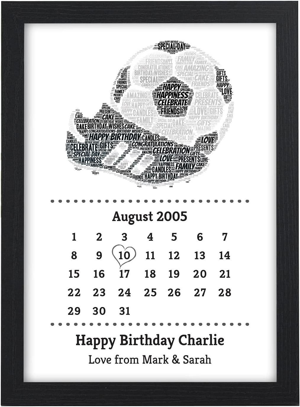 Personalised 6th, 8th, 9th, 10th, 13th, 16th, 18th, 21st, 30th Birthday Gifts for Boys, Men, Son, Grandson, Dad Footballer ANY Birthday Date Gifts - A5, A4, A3 Prints and Frames