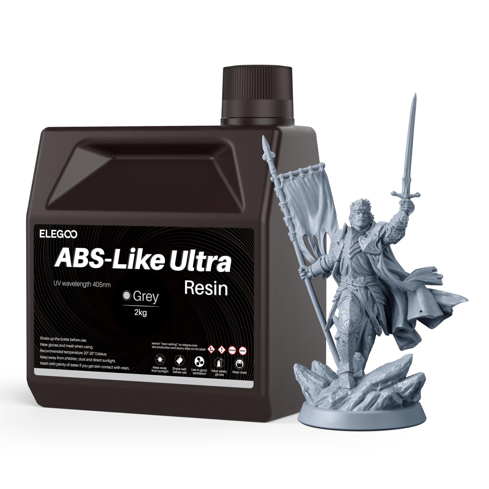 ABS-Like Ultra Resin with Extra Strength and Toughness, Compatible with MSLA/DLP/LCD Resin 3D Printer, Perfect 3D Printer Resin for Tool Application, Grey 20000g