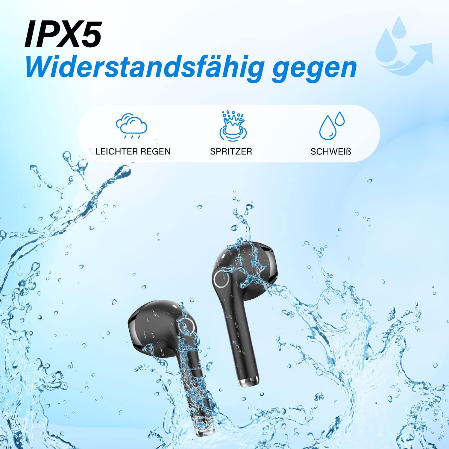 Nubex T-1 Earbuds IPX5 Water Resistance