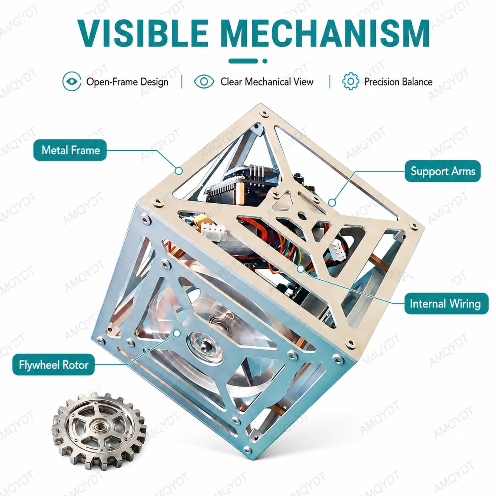 Cubo Autoequilibrado, Cubo Autoequilibrado Creativo DIY con Giroscopio Y Control De Rueda De Reacción, Giro En 4 Direcciones para La Enseñanza De La Física Stem