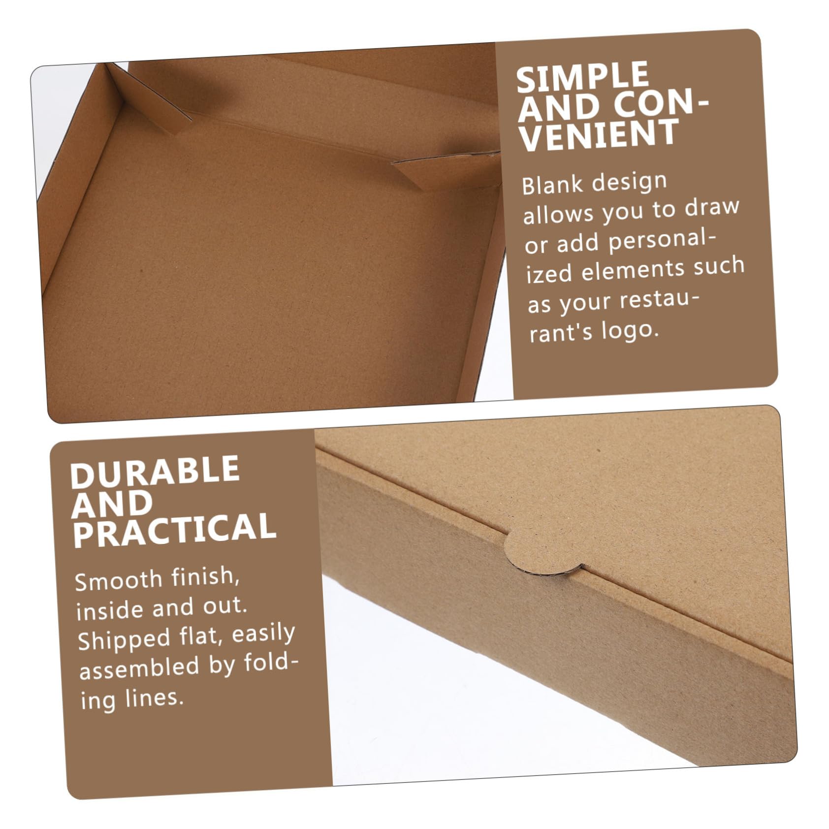 Luxshiny 10 StüCk Pizzabox Aus Verdicktem Kraftpapier Leere Pizza Schachtel FüR 8-9 Zoll Pizza Diy Geschenkverpackung Vielseitige Aufbewahrungsbox FüR Lebensmittel