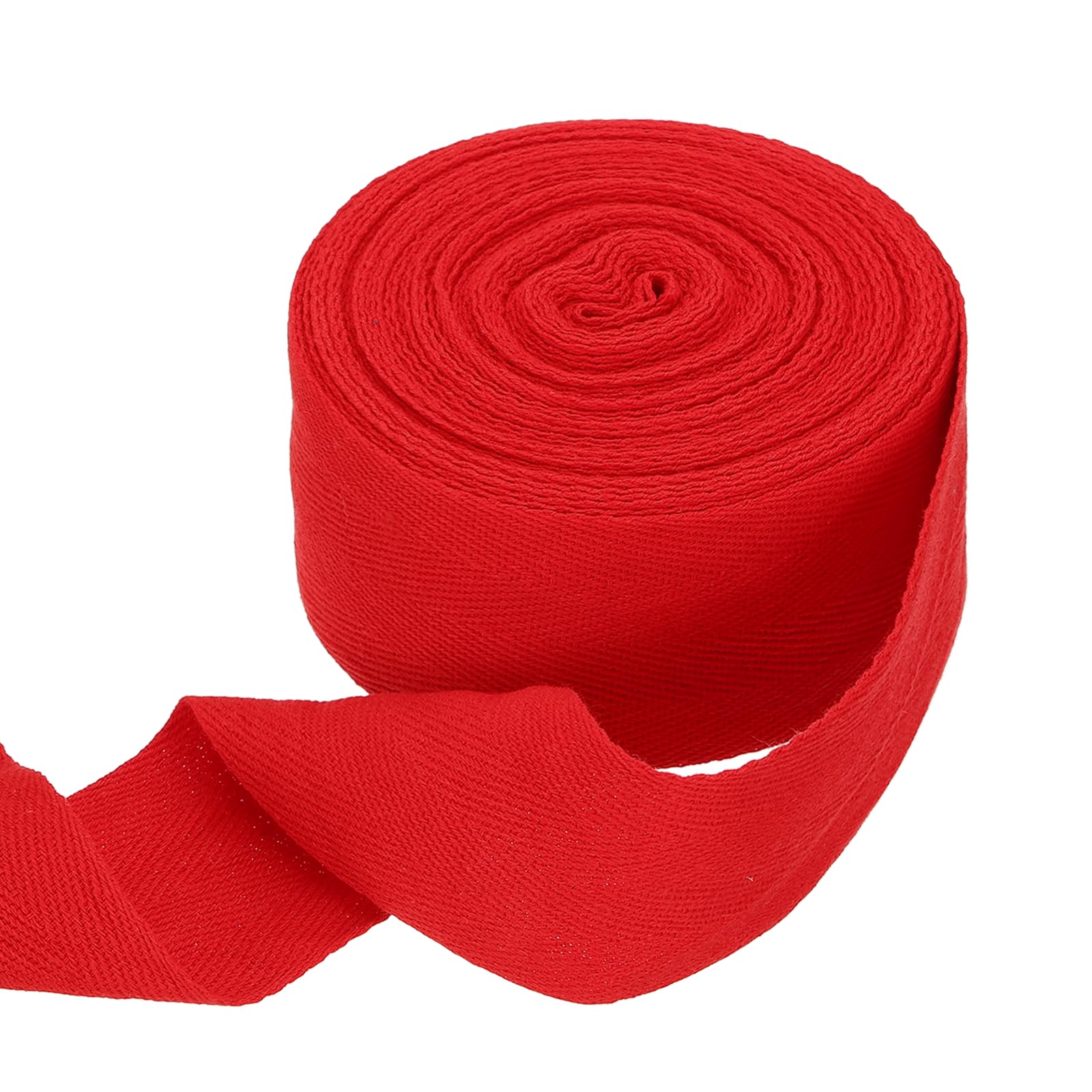 sourcing map Cotton Twill Tape Ribbon 50mm x 10 Meters Herringbone Webbing Tape Roll Bias Binding Tape for DIY Crafts Sewing Gift Wrapping, Red