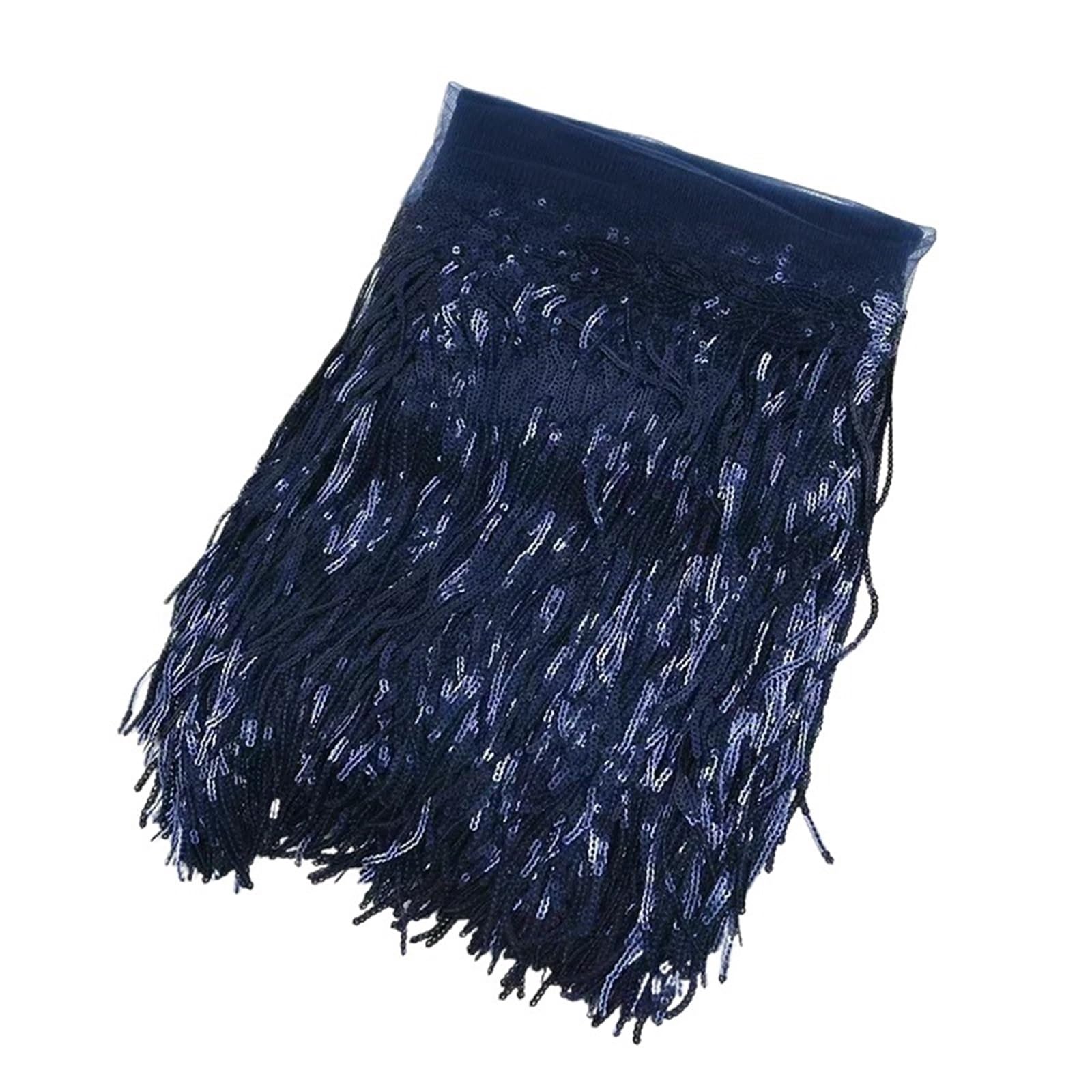 Tassel Fringe Trim 18cm Sequin Fringe Trim Tassel Glitter Lace Fringes For Dance Clothes Dresses Decorative DIY Sewing Accessories(Color11,5Yards)