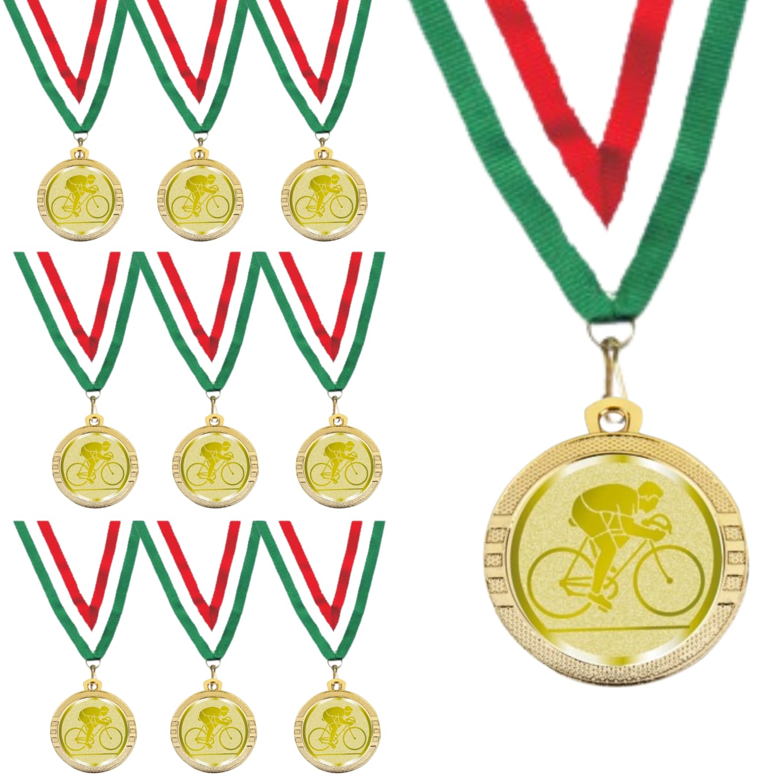 Stock Medaglie Personalizzate Premiazioni Ciclismo da 3,2 cm con Laccetto Medaglia Personalizzabili in Metallo con Stampa Personalizzata, Sport | 23.00.32.Ci