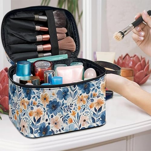 Vista 151 de doginthehole Bolsa de maquillaje, bolsa de cosméticos de viaje, bolsa de aseo portátil grande, organizador de accesorios para mujeres y niñas
