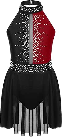Iiniim Lyrical Dance Costume For Girls Ballet Leotard With Skirt Jazz