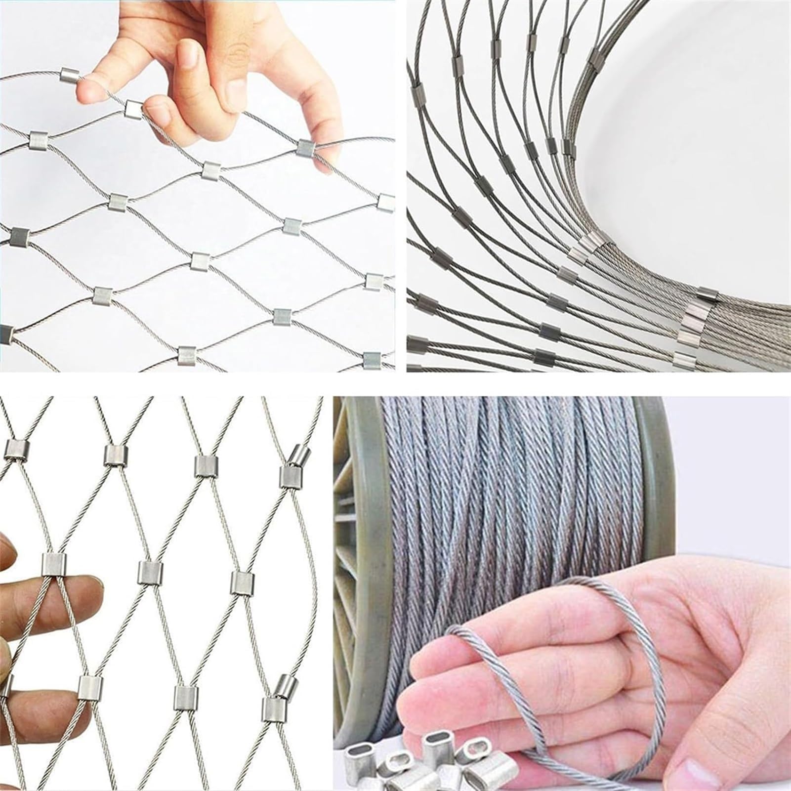 Rete di Sicurezza Flessibile in Acciaio Inossidabile 304 per Recinzione anticaduta da Giardino per Esterni, Rete per pollame, Gabbia per Animali, Rete Metallica Riutilizzabile, 9 m x 2,5 m