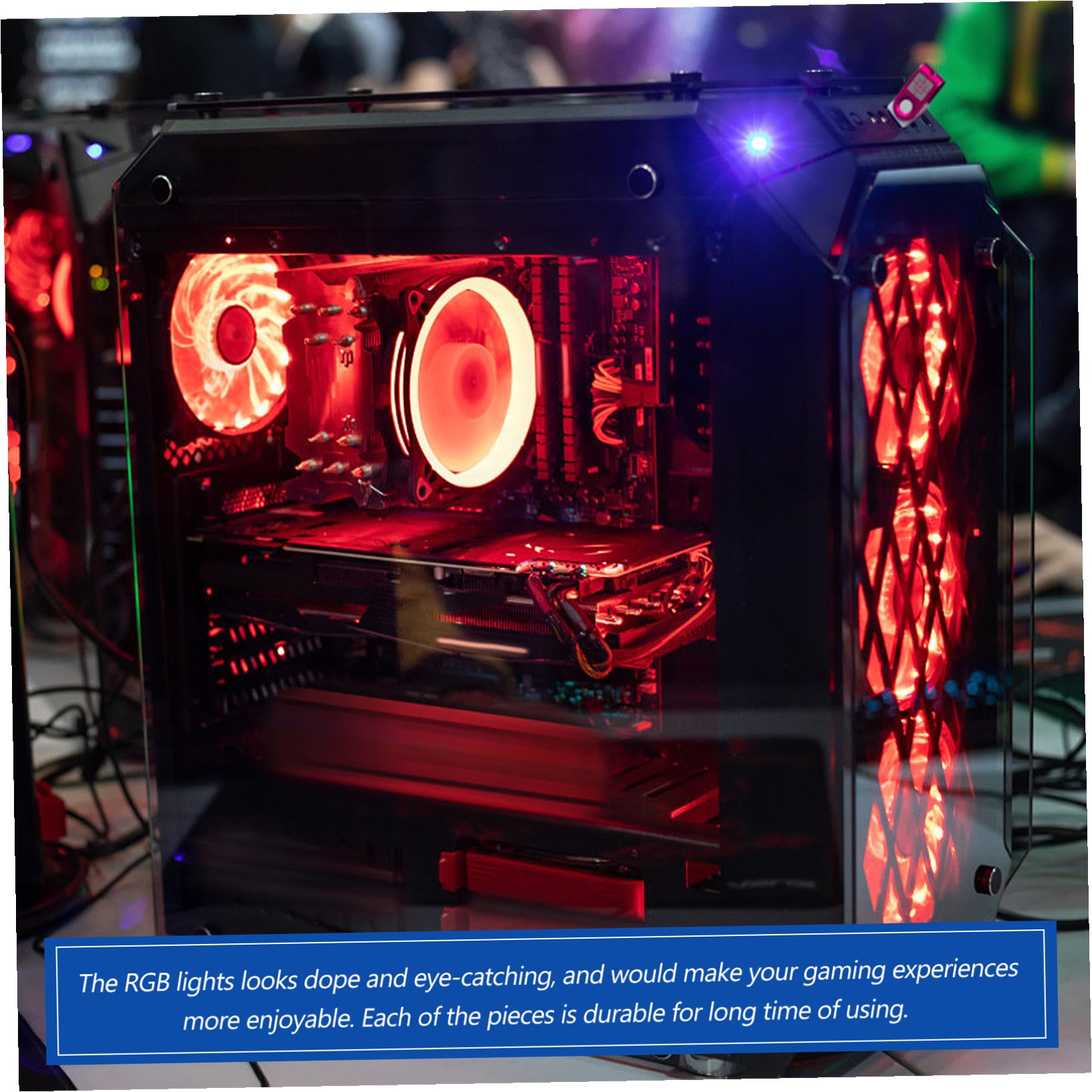 Garneck Ventilador de Refrigeración con Controlador Estándar para Ordenador Gaming con Luces Rgb, y Silencioso, Adecuado para Fiesta Verano y Sistema de Refrigeración de PC