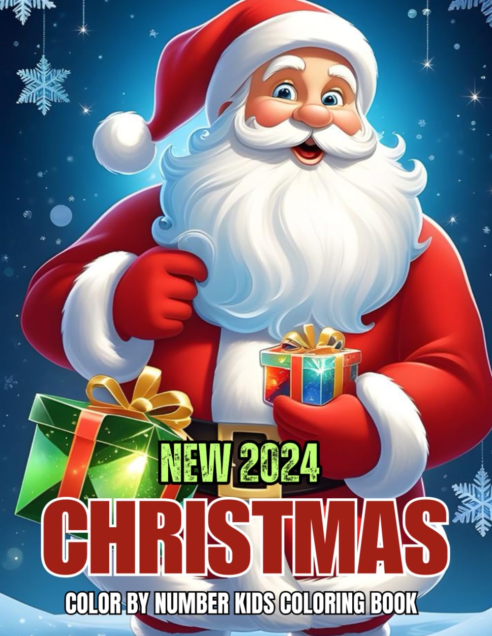2024 New Christmas Color By Number Kids Coloring Book 50