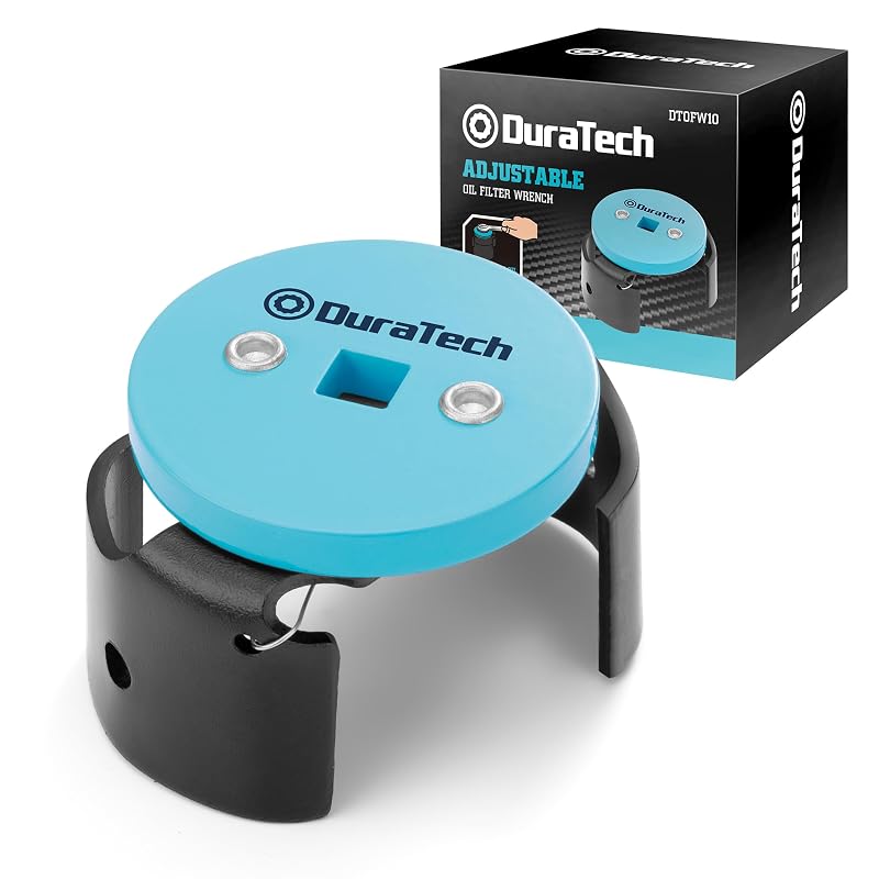 Chave ajustável para filtro de óleo DURATECH, acionamento de 9,5 mm (3/8 pol.), para filtros de 6,35 a 7,95 cm