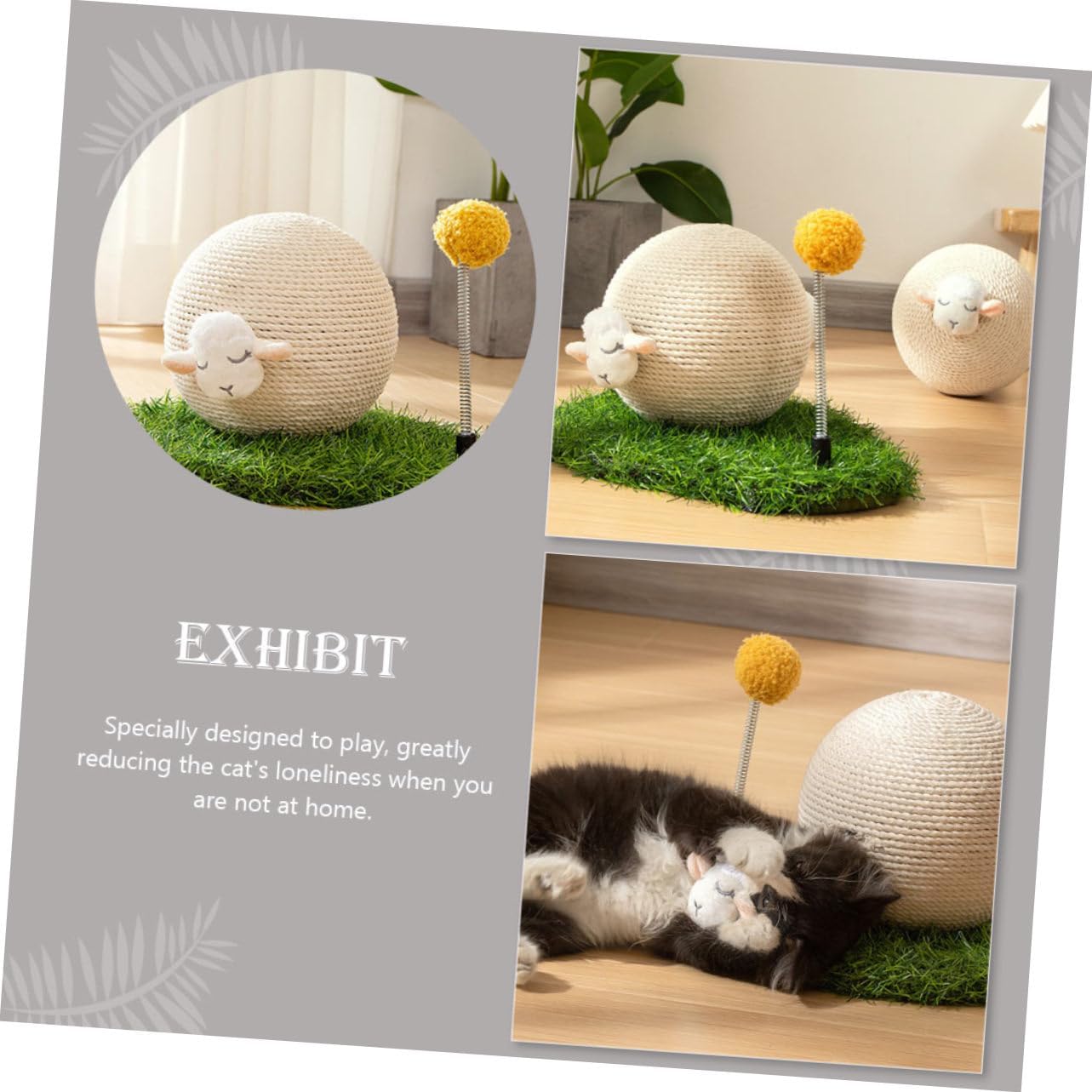 HEMOTON Pet Cat Scratching Toy Design for Interactive Play for Indoor Cats and Kittens Reduces Loneliness and Protects Furniture