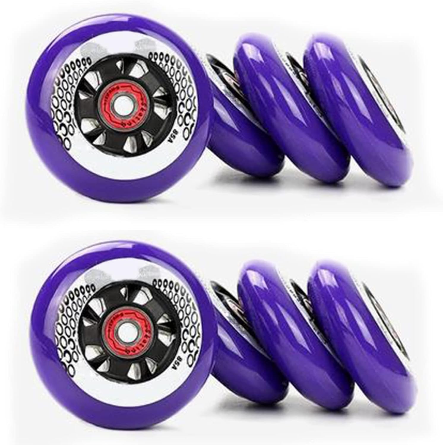 Inline Skate Wheels with Bearings 85A 72mm 76mm 80mm Wear Resist Sliding Inline Replacement Wheels PU Wheels Replacement Wheels 8 Pack