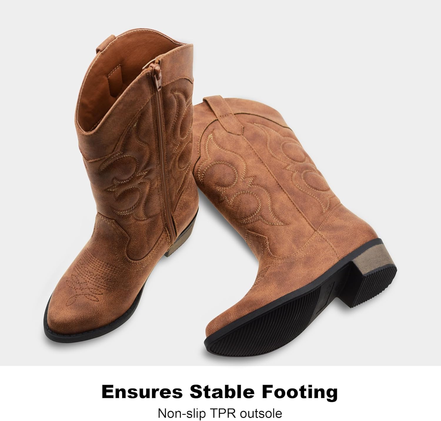 LseLom Girls Cowboy Boots Cowgirl Fashion Ankle Western Boots Boys Boots with Walking Heel Little Kid Big Kid