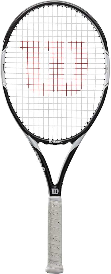 Wilson Raquete de tênis, Federer Team 105, unissex, jogadores iniciantes e intermediários, tamanho L2, branco/preto, WRT30730U2