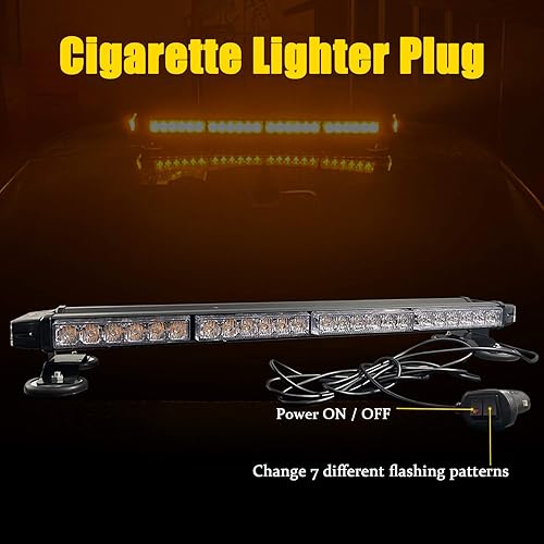 Miniatura 4 de DIBMS Barra de luz LED estroboscópica intermitente, 54 LEDS, doble cara, ámbar de advertencia de peligro de emergencia, luces de baliza de seguridad