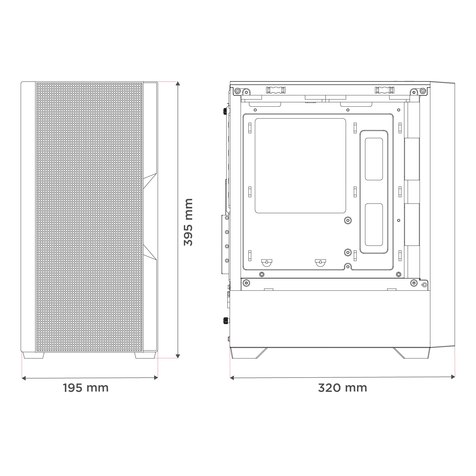 Nuwo Gigan BK100 Case PC Gaming Micro-ATX Mini-ITX | Mini Tower Frontale e Laterale in Vetro Temperato Panoramico | Ventola 120mm Preinstallata