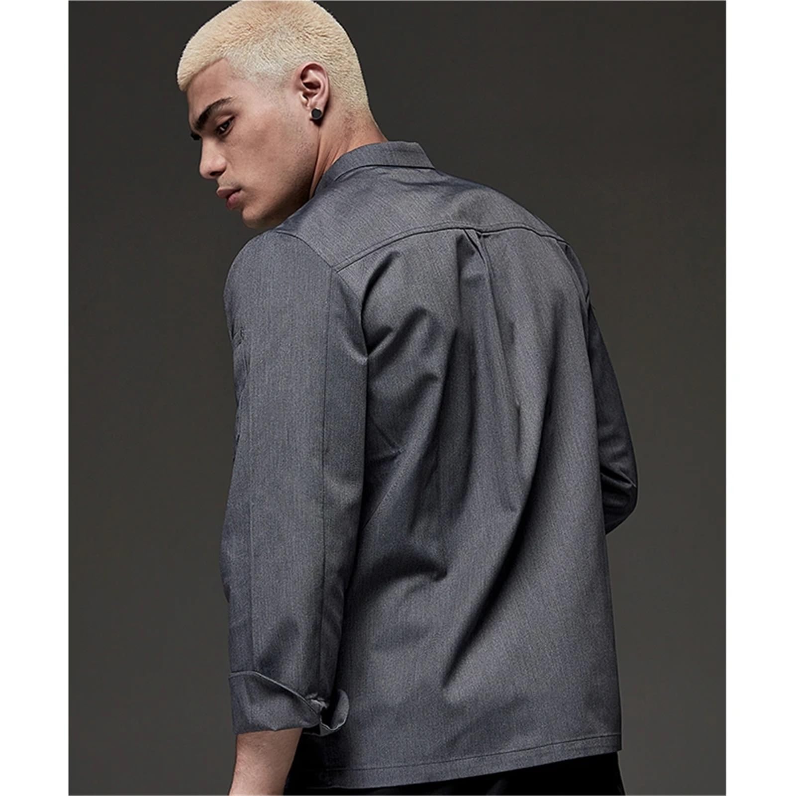 Uniforme De Chef Chaqueta de Chef de Manga Larga Unisex, Uniforme de Cocina for Restaurante, cafetería, panadería, barbería, Camarero, Camisa de Trabajo