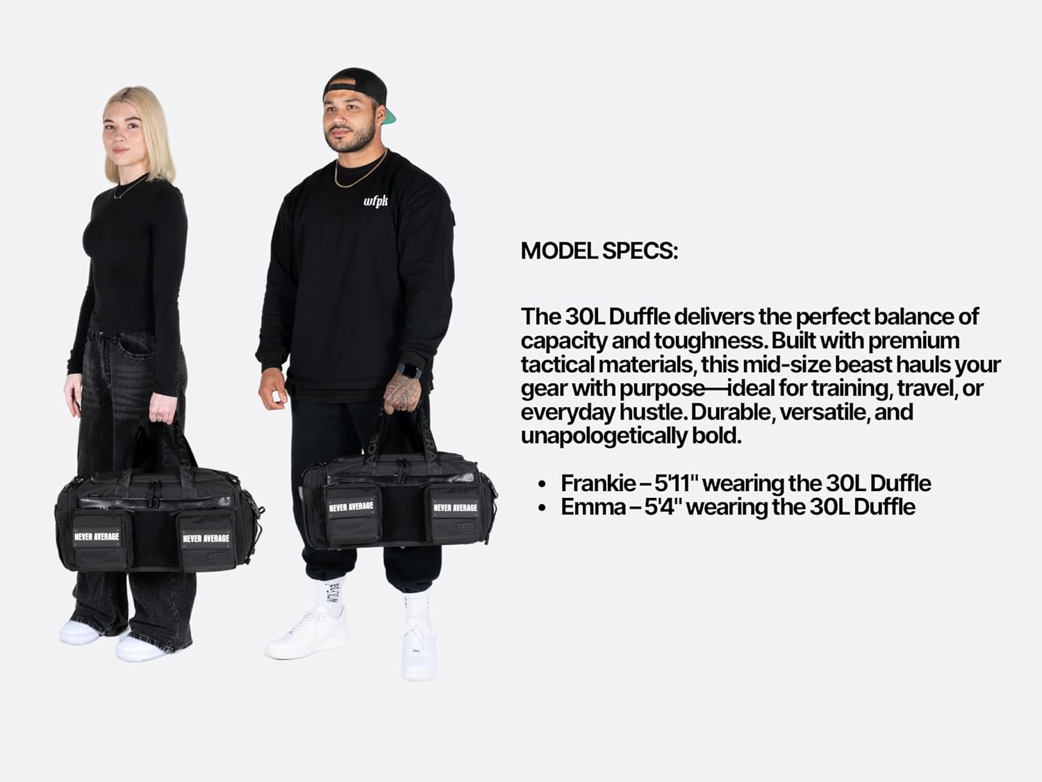 WOLFpak 30L Perfect Duffle Bag (Neon Pink) Tactical Gym Bag Hardshell Base 1000D Waterproof Travel Carry On with Shoe Compartment, Dual Cup Holders, Laptop Sleeve & Molle Straps