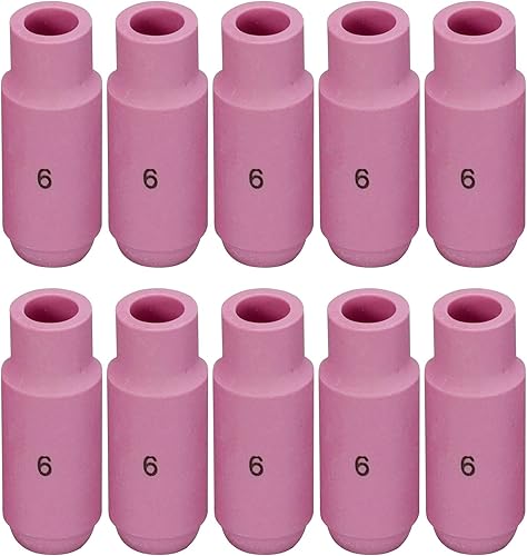 RIVERWELD Boquillas de alúmina TIG de cerámica 10N48 6# 38 "0.374 in Orificefor QQ300 PTA DB SR WP 17 18 26 TIG soldadura antorcha paquete de 10