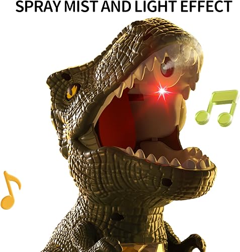 Miniatura 3 de BABY HOME Babyhome - Juguetes de disparo de dinosaurios movibles para niños de 3, 4, 5, 6, 7 años, juego de disparos de tiranosaurio con rociador de